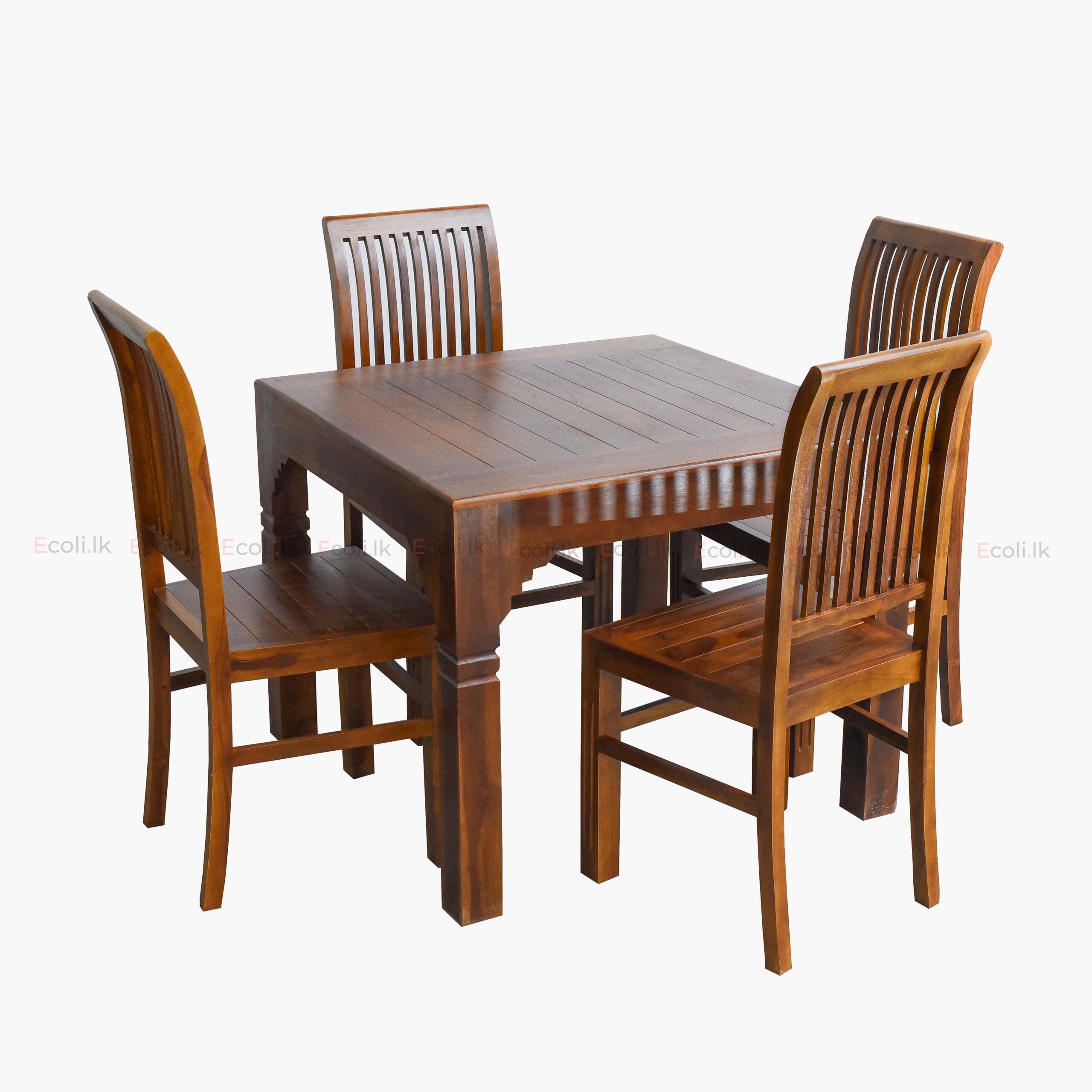 SQUAR DINING TABLE SET – 4CH